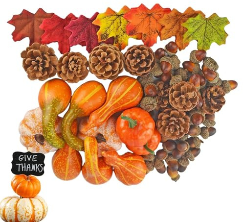 Höstdekorationer set | 166/Thanksgiving höst skörd dekoration set – bordets mittstycken för kransar halloween öppen spis mantel skrivbord vardagsrum matbutiker