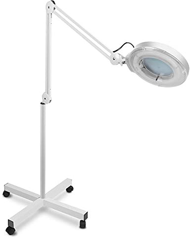 5X Lámpara de Lupa Lámpara de pie Vertical Lámpara de Vidrio Ajustable Dioptría rodante Salón SPA Belleza Maquillaje Herramienta de Aumento de luz