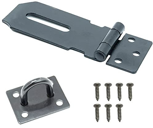 SZXMDKH Lucchetto per porta, 7,6 cm, in acciaio inox, con cerniera e graffetta, per capannone, capannone, porta, resistente, serratura di sicurezza e graffetta per porta, finestra, armadio, gabbia per