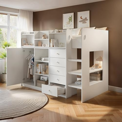 Flair Wizard Junior Mid High Sleeper Storage Station - White