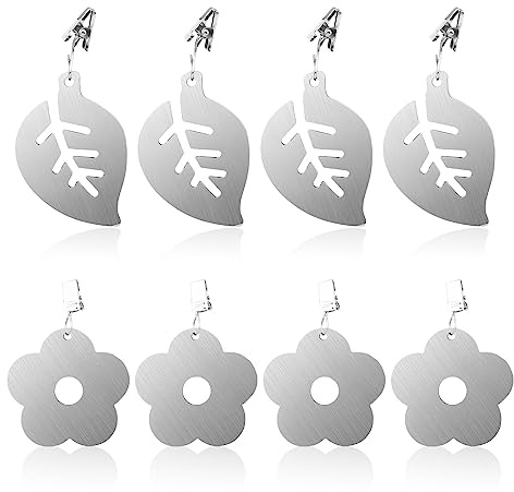 Tischtuchbeschwerer, Tischdeckenbeschwerer aus Edelstahl, Set mit 8 Tischdeckenbeschwerern mit Magnet, magnetischer Tischdeckenklammer, Beschwerung Tischdecke für draußen, drinnen