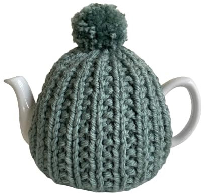 Duck Egg Chunky Knitted Tea Cosy, Fits 4-6 Cup Teapot