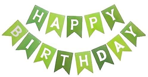 LJFEA Happy Birthday Girlande Geburtstag Junge Happy Birthday Banner Deko Grün