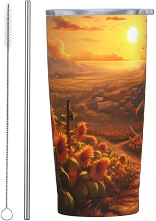 Vasos personalizados, tazas de acero inoxidable personalizadas de 20 onzas, taza de café de viaje aislada con tapa y botella de agua con pajilla, regalo personalizado para familiares y amigos,