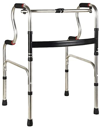 Height Adjustable Folding Walking Frame for Elderly - Stable & Secure Mobility Aid | Disabled Auxiliary Medical Walker, Ideal for Climbing Stairs