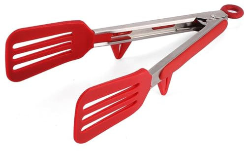 Pince de cuisine en acier inoxydable et silicone, résistante à la chaleur, ergonomique, antiadhésive, pour servir le barbecue, la pâtisserie, les nouilles, le barbecue
