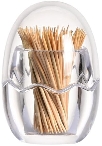 1 Pièce Support pour Cure-Dents en Acrylique, Boîte À Cure-Dents en Forme D'œuf, Boîte À Cure-Dents Transparente, Boîte de Rangement pour Cure-Dents, Convient Aux Restaurants, Bars (Transparent)