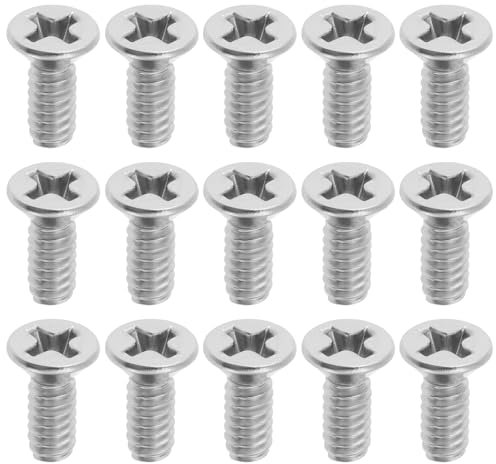 Create idea 50 Tornillos Cabeza Avellanada 6/32-3/8 Pulgadas Tornillos Avellanados Pequeños Tornillos Cabeza Avellanada Empotrables en Cruz A2 Compatible con MXR Caja de Pedales