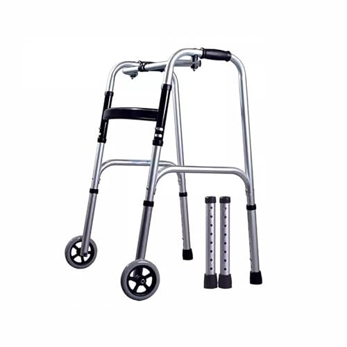 Zusammenklappbarer Rollator, Trainings-Gehhilfe, höhenverstellbar, aufrechter Gehwagen, 136 kg Tragkraft, Stand-Up-Gehhilfe, Stehgestell for Erwachsene und ältere Menschen