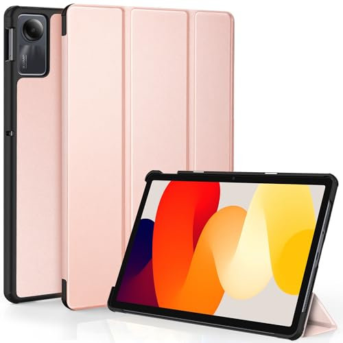 EasyAcc Custodia compatibile con Xiaomi Redmi Pad SE 2023 tablet da 11 pollici, supporto sottile custodia protettiva per Redmi Pad SE 2023, oro rosa