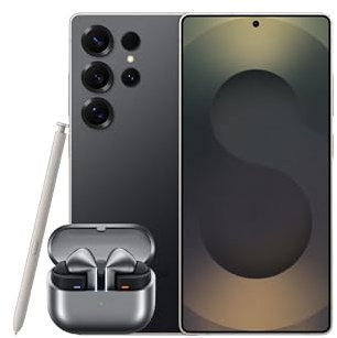 Samsung Galaxy S25 Ultra AI Smartphone, 12GB Memory, 1TB Storage, S Pen Included, Titanium Black and Galaxy Buds3 Pro, Grey (UK Version)