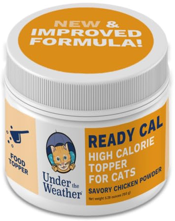 Under the Weather Ready Cal Powder for Cats | High-Calorie Weight Gainer & Appetite Stimulant | Cat Energy Booster Veterinarian-Approved Pet Supplement with Vitamins & Minerals | Chicken Flavor
