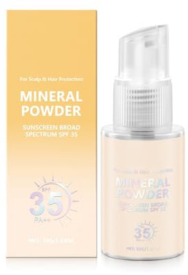 Mineralische Sonnencreme Pulver LSF 35 PA++, Sonnenschutzpulver für Kopfhaut & Haare, breitbandiger UV-Schutz, nicht fettend, vegan, leichte Formel für optimalen Schutz ohne Rückstände (1)