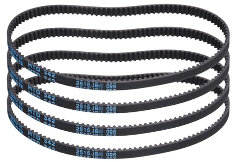 sourcing map 4pcs HTD-3M Rubber Timing Belt 114 Teeth, 342mm Pitch Length x 6mm Width x 2.4mm Height, Closed Loop Pulley Timing Belt