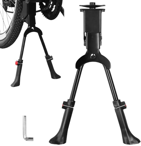 VGECEE Fahrradständer Zweibeinständer Doppelständer Fahrrad 24-28 Zoll Fahrradständer Zweibein Fahrrad Ständer Höhenverstellbar Tragkraft 30kg für City Fahrrad, MTB und Trekkingräder