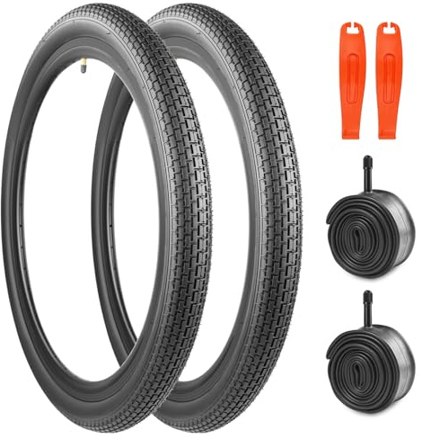 MEGHNA Pneumatici da bicicletta da 24 x 2,35 pollici e 2 leve per pneumatici, per uso quotidiano e mountain bike, per bilancio bambini, BMX, mountain bike, cruiser