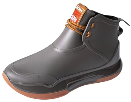 Botas de goma para mujer, resistentes al agua, botas de lluvia para mujer, cortas, con cordones, botines ligeros, antideslizantes, botines de goma bajos, botas de goma para exteriores, botas de jardín