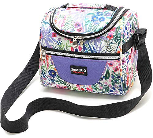 SAMERIO Kühltasche Klein Isoliert für Kinder Lunchtasche Lunchbox Tasche für Jungen Mädchen Student Tragbar Faltbar Lunchbag für Arbeit Reisen Büro Picknick (Gras)