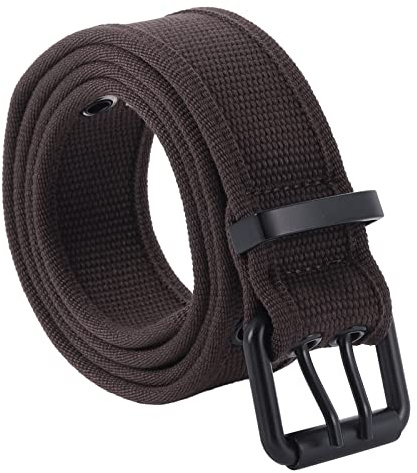 KYEYGWO Canvas Gürtel Doppelter Loch Verstellbare für Herren und Damen | 3.8cm Breite Leichter Einfarbig Leinwand Stoffgürtel für Unisex, Outdoor Lochkoppel für Jeden Anlass Geschenke
