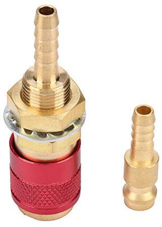 M6 Quick Connector Set Quick Water Cooled Gas Adapter Fitting Hose for MIG TIG Welder Torch Fitting for Welding Torch(Red)