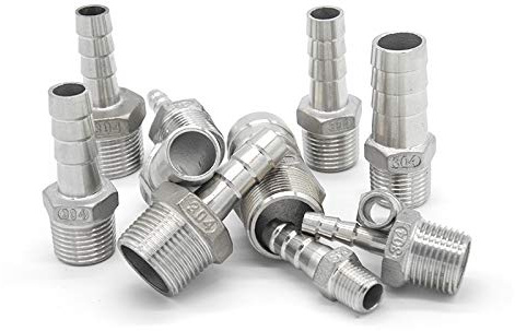 Thread Hose Pipe Fitting Male x Barb Hose Tail Stainless Steel Connector BSP