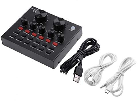Zonfer V8 Audio Usb External Sound Card Headset Broadcast Sound Mixer Board with Voice Changer and Sound Effects for Pc Phone Computer