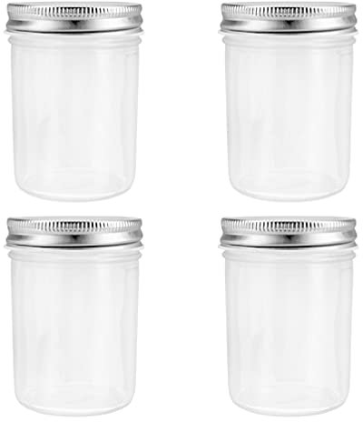 BESTonZON 4Pcs Glas Gl?Ser Breiten Mund Ball Mason Gl?Ser Einmachgl?Ser K¨¹Che Kanister Lebensmittel Lagerung Container Multi- Funktionale Abdichtung Gl?Ser f¨¹r Hoeny Tee Kaffee 500Ml
