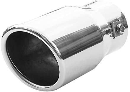 Auspuffblende Endrohr Universell Endstuck Auspuff Blende Schalldampf Sportauspuff Schalldampf Sport Tuning Optik Edelstahl Rund bis 55mm Chrom