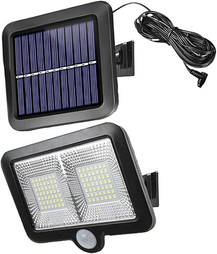 Teramo led Lampada Solare da Parete con Sensore Movimento IP65 Impermeabile Nero