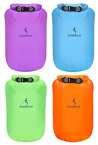 Wasserdicht Tasche - 4 Stück 2L/5L/10L/20L Dry Bag Set, Leicht Outdoor Trockener Sack Wassersport Säcken, Sicherheitsverschluss, für Kayaking Boots-Ausflug Kanu/Fischen/Rafting/Schwimmen (2L*4)