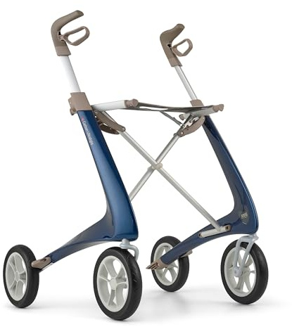 Byacre Carbon Ultralight Rollator Walker with Seat - Worlds Lightest Rollator - 4.8 kg Mobility Aids for Walking - Mobility Walker with Seat