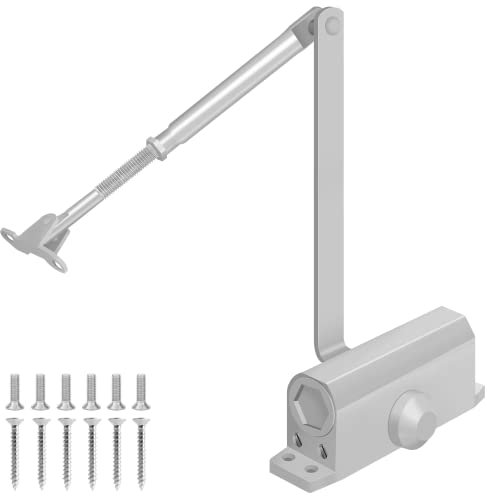 LONENESS Automatic Door Closer - Adjustable for Domestic & Commercial Fire Doors, Hydraulic Safety Closers up to 30KG