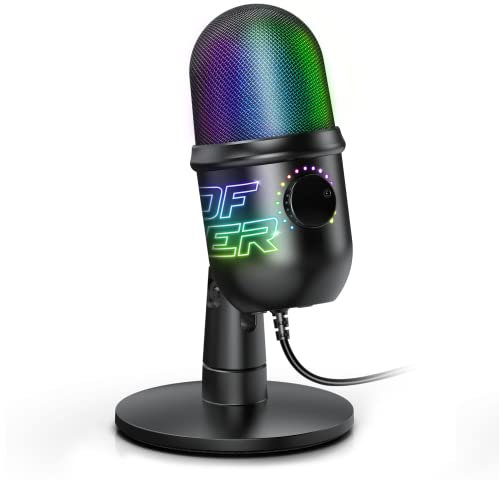 Spirit Of Gamer - EKO 400 RGB | Micro Gaming PC sur Pied | Enregistrez Votre Voix Facilement | Idéal pour ASMR, Streaming, Youtube, Podcast & Twitch | Microphone de Bureau USB pour PC/Mac