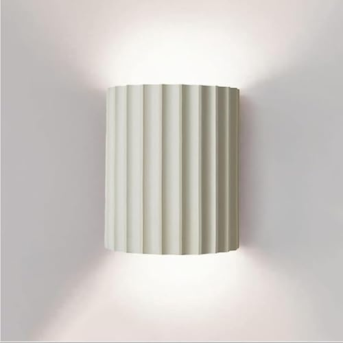 LightInTheBox Modern LED Wall Sconce Minimalist Resin Wall Light Nordic Style Half-Cylinder Tree Root Desgin Up and Down Light for Stairs Hallway Bedroom (White)