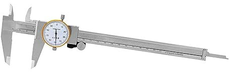 FUNTLY Uhren-messschieber Metrisches Messgerät, Messschieber, 0–200 mm, 0,01 mm, Edelstahl, Doppelzifferblatt, Messschieber, Messwerkzeug