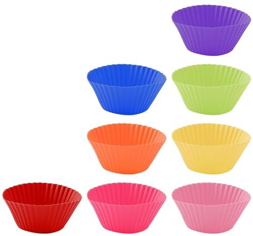 Vanyibro Silicone Baking Cup 24Pcs Baking Cupcake Cases Cups Muffin Cupcake Molds Reusable Cake Molds Dishwasher Safe Cupcake Holder Perfect for Baking Cakes Ice Creams Puddings