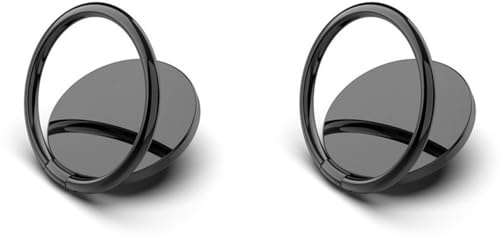 Phone Ring Holder, 2PCS Finger Grip Ring Holder, 360 Adjustable Mobile Phone Loop Universal Cell Phone Finger Grip, Ring Stand for All Smartphones, Cell Phone (Black)