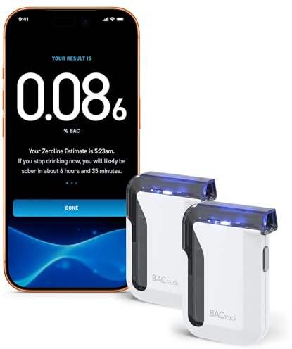 BACtrack Mobile Rechargeable Smartphone Breathalyzer (2 Pack) | Professional-Grade Accuracy | App Enabled | iPhone & Android Compatible | BAC Alcohol Tester for Home & Personal Use