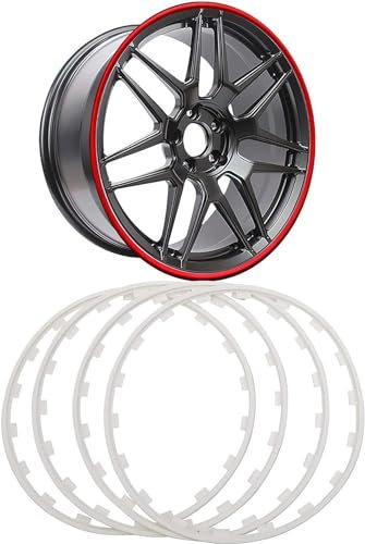 Felgen Reparaturset Felgenschutzring, Auto- Und Fahrzeugfelgen, Kfz-Felgenschutz, Vierteiliger Alu-Felgenschutz, Universelles 16-21-Zoll-Reifenschutzdekor, Nylon-Anti-Kratz-Streifen(White,19in)