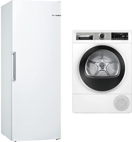 Bosch GSN58AWCV Serie 6 XXL-Gefrierschrank, 191 x 70 cm extra breit & Wärmepumpentrockner für 8 kg Wäsche, Serie 6, A+++
