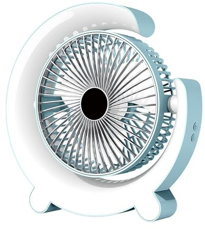 Ventilador de escritorio USB RGB,Ventilador de mesa portátil | Ventilador de escritorio portátil con flujo de aire fuerte de 3 velocidades | Luz ambiental ajustable, ventilador de mesa giratorio de 36