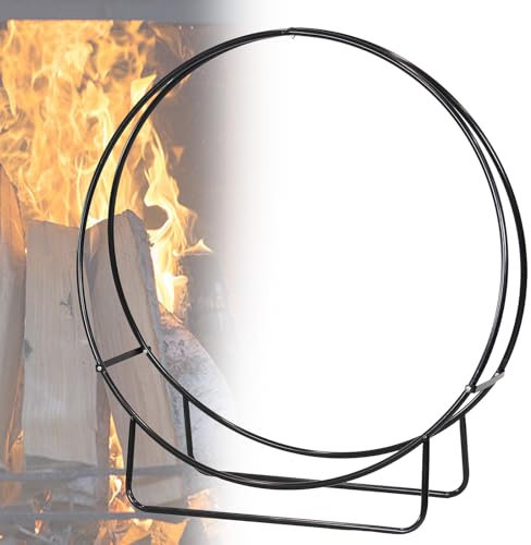 Naturalpowev Brennholzständer, Brennholzständer, Holzaufbewahrungshalter aus rundem Stahlrohr für den Innen- und Außenbereich, Brennholzständer für die Veranda auf der Terrasse,48in