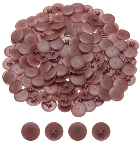 Sourcing Map 108Pcs 17mm Dark Brown Plastic Phillips Cam Fitting Nut Screw Cap Covers, Home & Shop Decoration, Cabinets, Wardrobes
