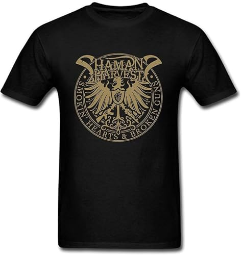 Camiseta de algodón con diseño de cosecha de chamán para hombre, Negro, 3XL