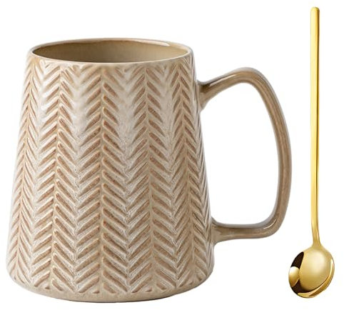 KOPYFANTAP Tazza Grande 700 ML, Tazza Giganti da Caffè in Ceramica con Cucchiaio, Jumbo Tazza da Tè in Porcellana con Grande Manico