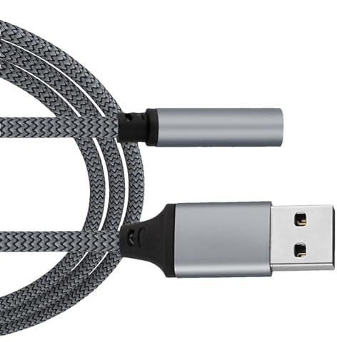 USB C To 3.5mm Audio Adapter Built-in Decoding Chip Stereo Cable | Audio Jack External Stereo Sound Card Audio Cable for Headset Headphone PC Laptop Tablet Desktops Laptop PC Headphone Tablet