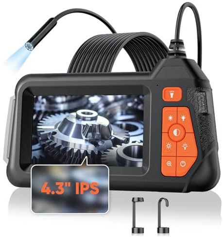 Nfutreon 32.8FT Flexible Borescope Camera- 4.3 1080P HD, IP67 Waterproof Industrial Endoscope Camera for Sewer/Automotive Pipe/Wall Inspection,1pack