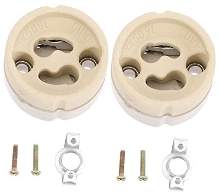 NUOBESTY Lot de 2 Douilles Ampoule Plafond Gu10/gz10 en Céramique Support, Base pour Plafonnier et Lampe Murale, Blanc