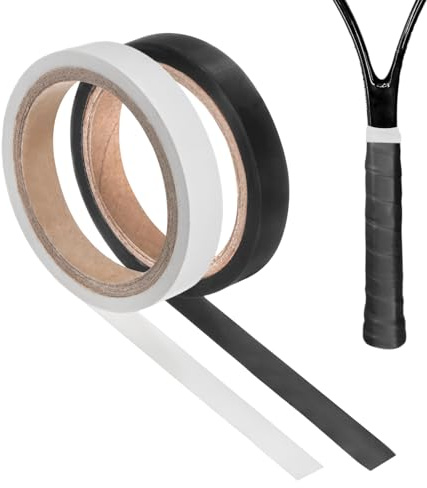 M METERXITY 2-Pack Grip Finishing Tape PVC Racket Wrap, Black, White
