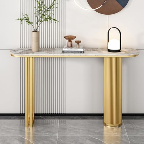 Genérico Consola rústica Moderna y Delgada de Nogal para Espacios pequeños. Fácil de Montar, 140 x 30 x 85 cm. Ideal para recibidor, salón y Pasillo, detrás del sofá.